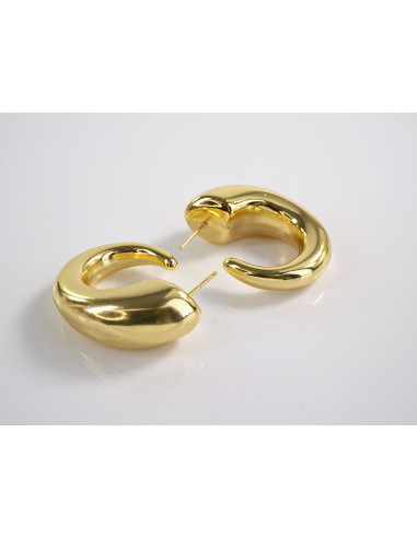 Kolczyki ZŁOTE DMUCHANE  KOŁA  SZTYFT STAL...