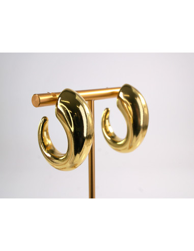 Kolczyki ZŁOTE DMUCHANE  KOŁA  SZTYFT STAL...