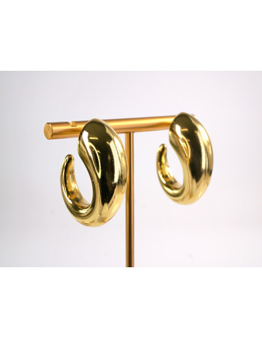 Kolczyki ZŁOTE DMUCHANE  KOŁA  SZTYFT STAL...