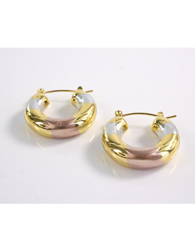 Kolczyki ZŁOTE DMUCHANE  KOŁA  SZTYFT STAL...