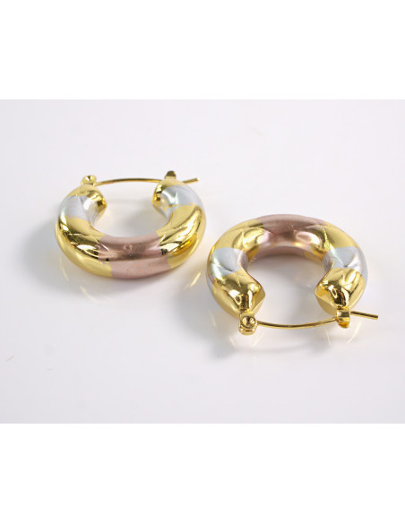 Kolczyki ZŁOTE DMUCHANE  KOŁA  SZTYFT STAL CHIRURGICZNA LOLITA AKCESORIA