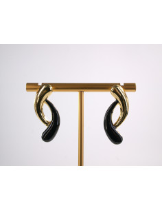 Kolczyki ZŁOTE ASYMETRYCZNE ZAWIJASY  STAL CHIRURGICZNA...