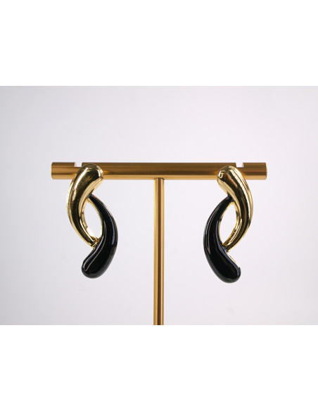 Kolczyki ZŁOTE ASYMETRYCZNE ZAWIJASY  STAL CHIRURGICZNA  LOLITA AKCESORIA