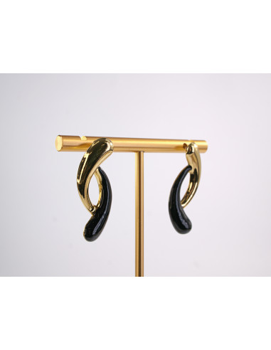 Kolczyki ZŁOTE ASYMETRYCZNE ZAWIJASY  STAL...