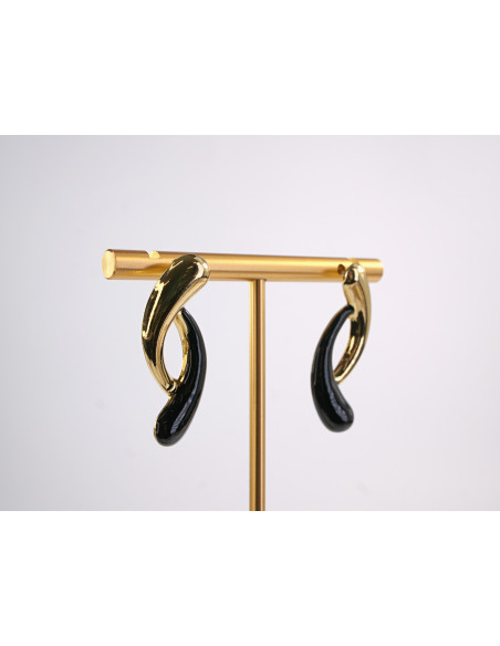 Kolczyki ZŁOTE ASYMETRYCZNE ZAWIJASY  STAL CHIRURGICZNA  LOLITA AKCESORIA