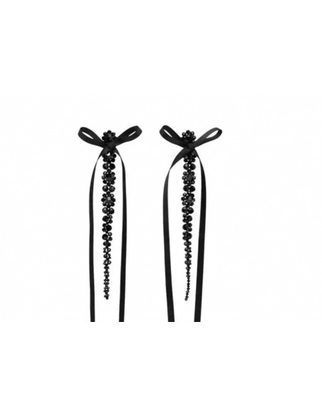 Kolczyki DŁUGIE WIECZOROWE CZARNE XL 16 CM LOLITA AKCESORIA