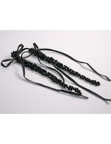 Kolczyki DŁUGIE WIECZOROWE CZARNE XL 16 CM...