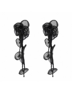 Kolczyki KWIATY DŁUGIE WIECZOROWE CZARNE MAXI  LOLITA... 2