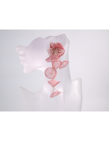 Kolczyki DŁUGIE KWIATY  WIECZOROWE  XL MAXI...