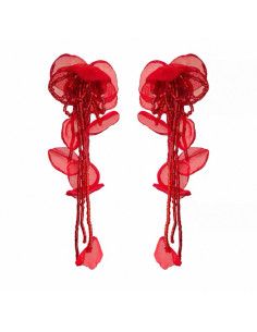 Kolczyki DŁUGIE WIECZOROWE CZERWONE XL MAXI  LOLITA...