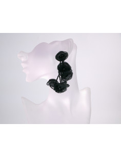 Kolczyki KWIATY WIECZOROWE CZARNE MAXI  LOLITA AKCESORIA...