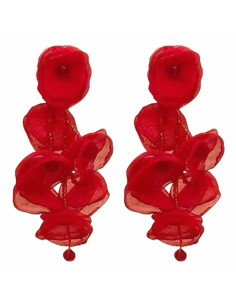 Kolczyki KWIATY WIECZOROWE CZERWONE MAXI  LOLITA... 2
