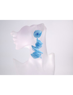 Kolczyki KWIATY WIECZOROWE NIEBIESKIE MAXI  LOLITA...