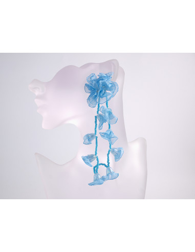 Kolczyki KWIATY WIECZOROWE NIEBIESKIE MAXI...