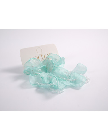 Kolczyki ZWIEWNE TURKUSOWE KWIATY  MAXI  LOLITA...