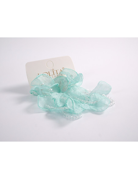 Kolczyki ZWIEWNE TURKUSOWE KWIATY  MAXI  LOLITA AKCESORIA  sztyft 925