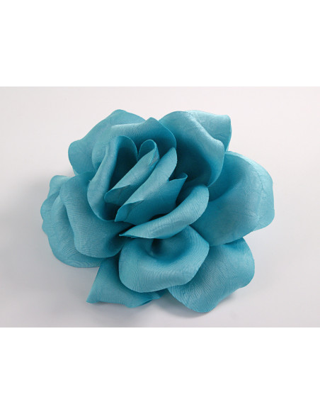 KWIAT Z MATERIAŁU RÓŻA BROSZKA PRZYPINKA LOLITA AKCESORIA 15-16 CM