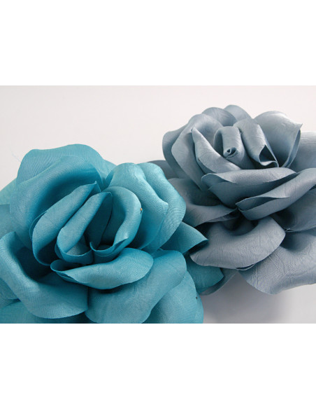 KWIAT Z MATERIAŁU RÓŻA BROSZKA PRZYPINKA LOLITA AKCESORIA 15-16 CM