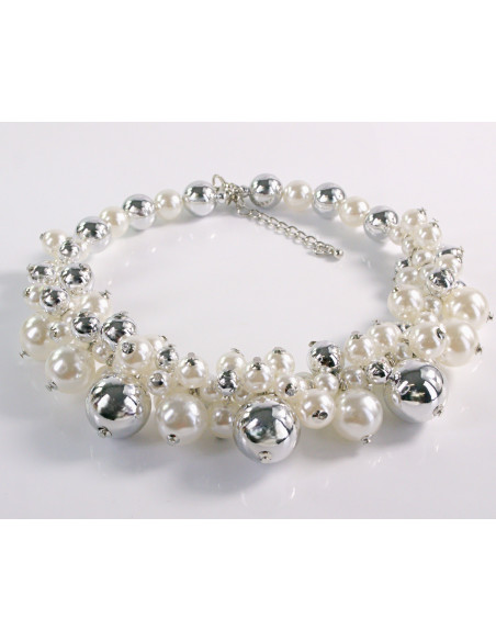 NASZYJNIK KOLIA Z PERŁAMI WIECZOROWE PERŁY POD SZYJĘ LOLITA AKCESORIA