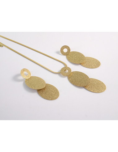 ZESTAW NASZYJNIK  POD SZYJĘ KOLCZYKI STAL...