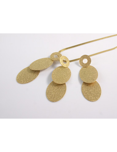 ZESTAW NASZYJNIK  POD SZYJĘ KOLCZYKI STAL...