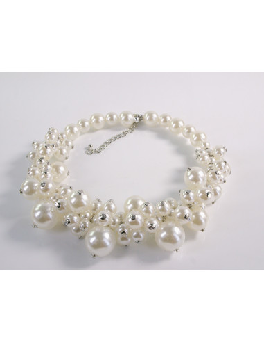 NASZYJNIK KOLIA Z PERŁAMI WIECZOROWE PERŁY POD...