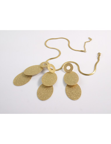 ZESTAW NASZYJNIK  POD SZYJĘ KOLCZYKI STAL...