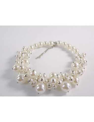 NASZYJNIK KOLIA Z PERŁAMI WIECZOROWE PERŁY POD...