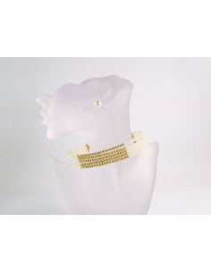 NASZYJNIK CHOKER KOLIA Z PERŁAMI WIECZOROWE PERŁY POD... 2