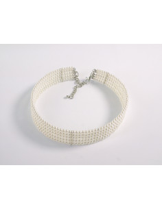 NASZYJNIK CHOKER KOLIA Z PERŁAMI WIECZOROWE PERŁY POD...