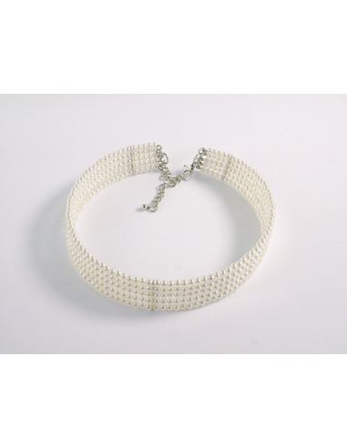 NASZYJNIK CHOKER KOLIA Z PERŁAMI WIECZOROWE...