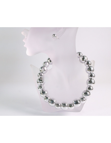 NASZYJNIK KOLIA SREBRNE WIECZOROWE KORALE POD SZYJĘ LOLITA AKCESORIA