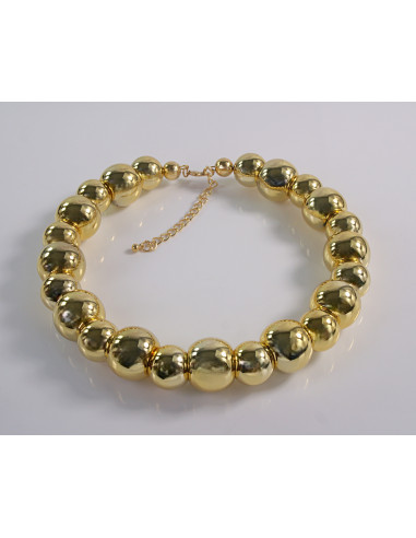 NASZYJNIK KOLIA ZŁOTE WIECZOROWE KORALE POD...