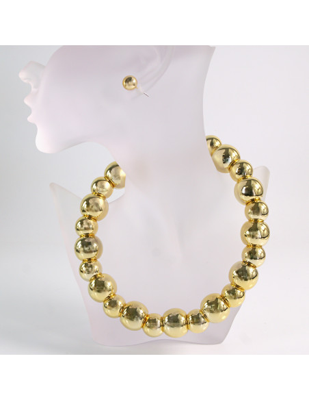 NASZYJNIK KOLIA ZŁOTE WIECZOROWE KORALE POD SZYJĘ LOLITA AKCESORIA