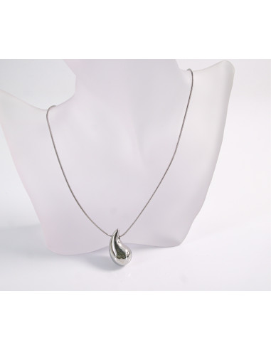 NASZYJNIK KROPLA ŁEZKA  KOLCZYKI STAL...