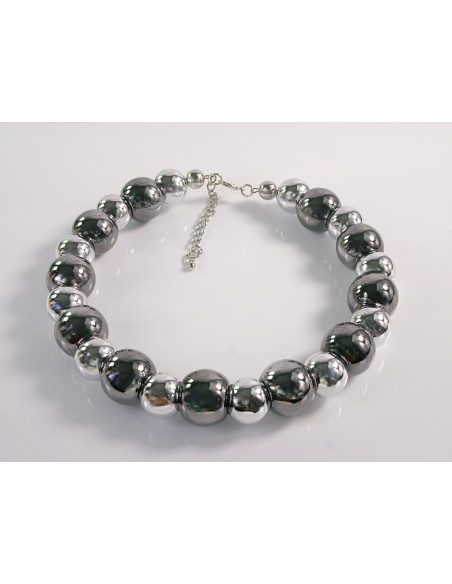 NASZYJNIK KOLIA SREBRNE WIECZOROWE KORALE POD SZYJĘ LOLITA AKCESORIA