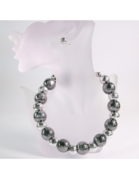 NASZYJNIK KOLIA SREBRNE WIECZOROWE KORALE POD SZYJĘ LOLITA AKCESORIA