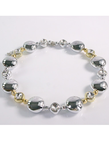 NASZYJNIK KOLIA SREBRNO - ZŁOTY NASZYJNIK  POD...