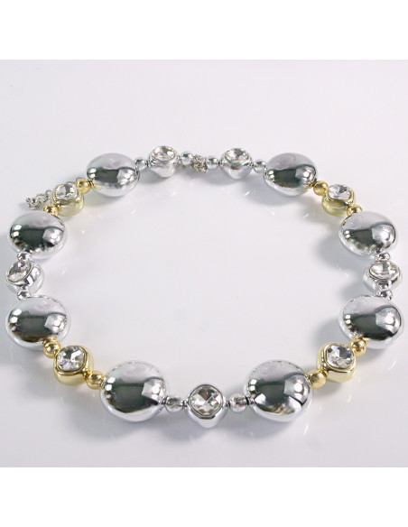 NASZYJNIK KOLIA SREBRNO - ZŁOTY NASZYJNIK  POD SZYJĘ LOLITA AKCESORIA