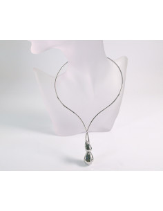 NASZYJNIK KOLIA srebrne łezki KROPLA krople POD SZYJĘ... 2