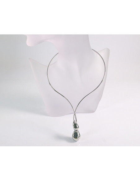 NASZYJNIK KOLIA srebrne łezki KROPLA krople POD SZYJĘ LOLITA AKCESORIA