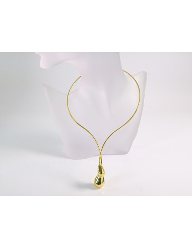 NASZYJNIK KOLIA ZŁOTE łezki KROPLA krople POD...