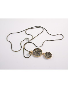 NASZYJNIK DŁUGI WISIOR MEDALION GRAFITOWY Lolita Akcesoria 2