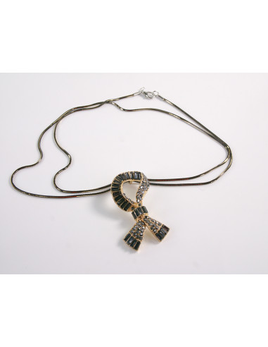 NASZYJNIK DŁUGI WISIOR MEDALION GRAFITOWY...