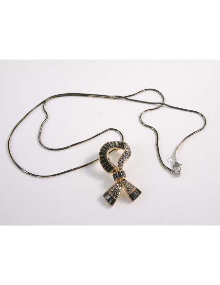 NASZYJNIK DŁUGI WISIOR MEDALION GRAFITOWY Lolita Akcesoria