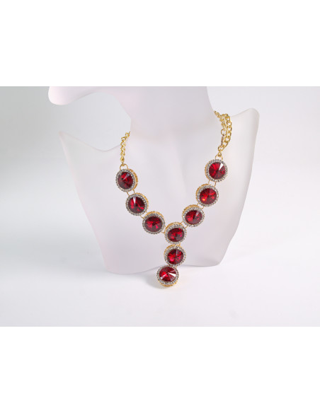 NASZYJNIK wieczorowy KOLIA POD SZYJĘ LOLITA AKCESORIA czerwony