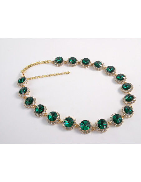 NASZYJNIK wieczorowy KOLIA POD SZYJĘ LOLITA AKCESORIA ZIELONY