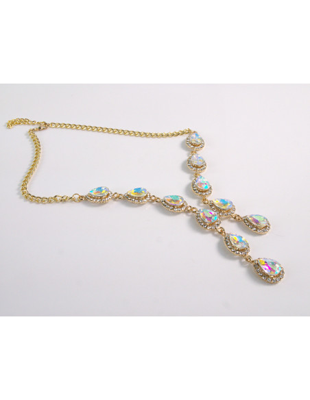 NASZYJNIK wieczorowy KOLIA POD SZYJĘ LOLITA AKCESORIA crystal AB