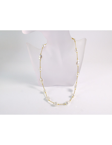 NASZYJNIK  POD SZYJĘ z perłami LOLITA AKCESORIA NIEREGULARNE PERŁY