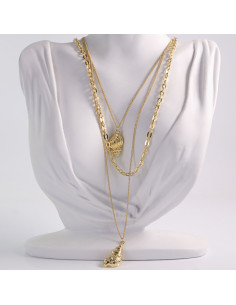 NASZYJNIK POTRÓJNY Z MUSZELKAMI LOLITA AKCESORIA